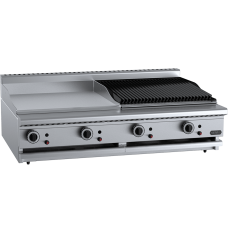 Verro Combination 600mm Grill Plate 600mm Char Grill Bench Mounted