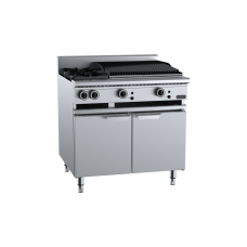 Verro Combination Two Open Burners 600mm Char Broiler Cabinet Mounted
