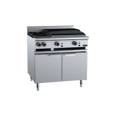 Verro Combination Two Open Burners 600mm Char Grill Cabinet Mounted