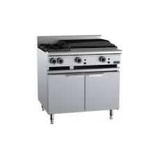 Verro Combination Two Open Burners 600mm Char Grill Cabinet Mounted