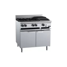 Verro Combination Four Open Burners 300mm Char Grill Cabinet Mounted