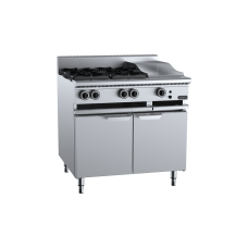 Verro Combination Four Open Burners 300mm Grill Plate Cabinet Mounted