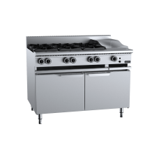Verro Combination Six Open Burners 300mm Grill Plate Cabinet Mounted