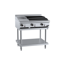 Verro Combination 300mm Grill Plate 600mm Char Broiler On Legs
