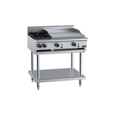 Verro Combination Two Open Burners 600mm Grill Plate On Legs