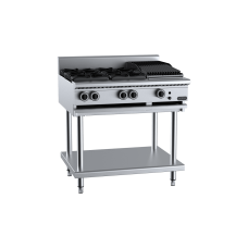 Verro Combination Four Open Burners 300mm Char Grill On Legs