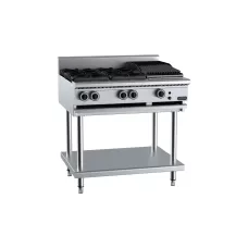 Verro Combination Four Open Burners 300mm Char Grill On Legs