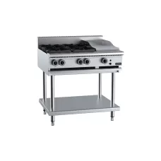 Verro Combination Four Open Burners 300mm Grill Plate On Legs