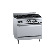 Verro Four Burner Oven With 300mm Char Broiler