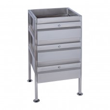 Stainless Steel Freestanding 3 Drawer Unit With Locks