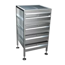 Free Standing 4x Compact Stainless Steel Drawer With Lock