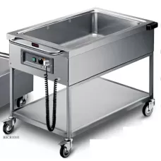 Stainless steel heated trolley GN 3(1/1)