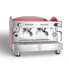B2016 DE Professional Espresso Machine Electronic Dosage 2 Group S/S Red