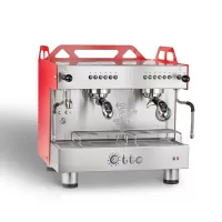 OTTO 2 Group Coffee Machine Stainless Steel Red