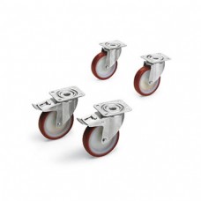 Castors kit for upright refrigerated cabinets