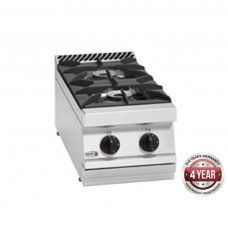 Fagor CG7-20H 700 series natural gas 2 burner SS boiling top with cast iron trivets and burners 350 x 780 x 290mm
