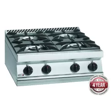 700 series natural gas 4 burner SS boiling top with cast iron trivets and burners 700 x 780 x 290mm