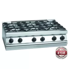 Fagor CG7-60H 700 series natural gas 6 burner SS boiling top with cast iron trivets and burner 1050 x 780 x 290mm