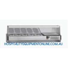 Fagor MI-135 Countertop Ingredients Preparation Fridge With Glass Superstructure - 5*GN 1/4