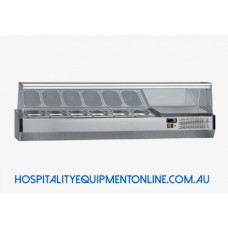 Fagor MI-150 Countertop Ingredients Preparation Fridge With Glass Superstructure - 6*GN 1/4