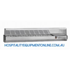 Fagor MI-202 Countertop Ingredients Preparation Fridge With Glass Superstructure - 9*GN 1/4