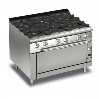 Queen7 6 Burner Gas Range with Large Oven - 1200mm