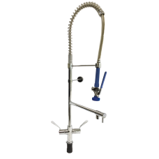 Aqualine AQD1500 Deck Mount Pre Rinse With Swing Faucet And Dual Taps