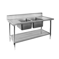 Premium Stainless Steel Bench Double Centre Sinks-1800x600