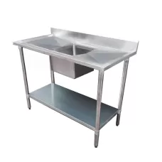Modular Systems by FED 1800-6-SSBC Budget Stainless Steel Bench with Centre Single Sink, 1800X600