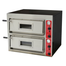BakerMax by FED EP-1-SDE Black Panther Double Pizza Deck Oven Wide Series