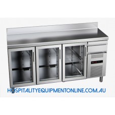 Fagor EFMP-202 PC Globe Snack 600, 3 Glass Door Back Bar Refrigerated Counter, Self Contained