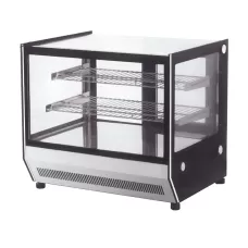 Counter Top Square 2 Shelves Glass Cold Food Display