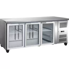 Thermaster by FED GN3100TNG 3 Glass Door Gastronorm Bench Fridge