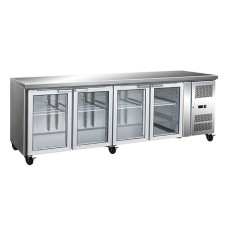Thermaster by FED GN4100TNG 4 Glass Door Gastronorm Bench Fridge