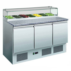 Thermaster by FED GNS1300E Three Door Salad Marble Prep Top
