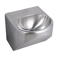 Round Disabled Compliant Wall Mounted Stainless Steel Hand Basin