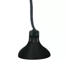Pull Down Heat Lamp Black 290mm Round