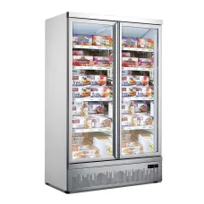 Thermaster by FED LG-1000GBMF Double Glass Door Colourbond Upright Freezer Bottom Mounted 1253X710X1990