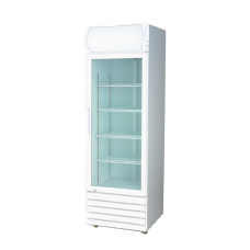 Single Glass Door White Upright Beverage Fridge 540 Litre