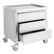 Modular Systems by FED MDS-6-700 Stainless Steel Mobile Work Stand With 3 Drawers