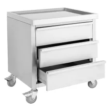 Stainless Steel Mobile Work Stand With 3 Drawers