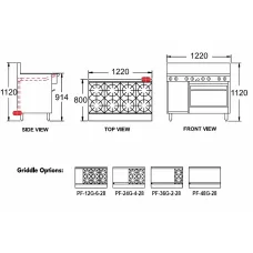 Goldstein PF48G28 Gas 1220mm Griddle Range - 711mm Oven (28) - Static