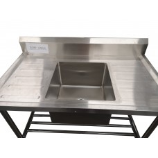 Modular Systems by FED SSB7-1800C/A Premium Stainless Steel Bench Single Centre Sink 1800x700