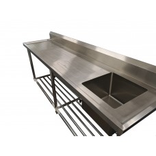 Modular Systems by FED SSB6-2400R/A Premium Stainless Steel Bench Single Right Sink 2400x600