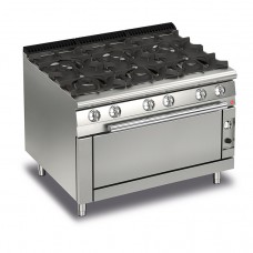 Queen7 6 Burner Gas Range (self cleaning) with Large Oven - 1200mm
