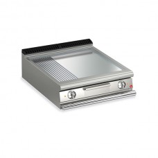 Baron Q70FT/E825 Queen7 Countertop Electric Flat/Ribbed Chrome Griddle Plate - 800mm