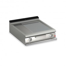 Baron Q70FT/E820 Queen7 Countertop Electric Flat/Ribbed Mild Steel Griddle Plate - 800mm