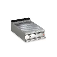 Queen7 Countertop Electric Ribbed Chrome Griddle Plate - 600mm