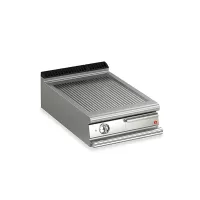 Queen7 Countertop Electric Ribbed Mild Steel Griddle Plate - 600mm