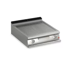 Queen7 Countertop Electric Ribbed Stainless Griddle Plate - 800mm